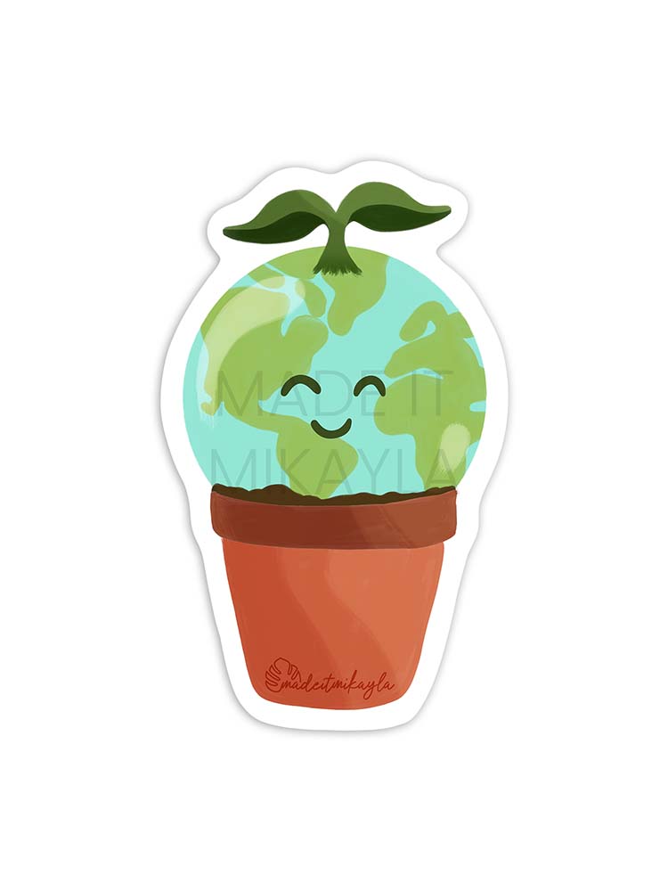 Planet Plant Sticker | MadeItMikayla