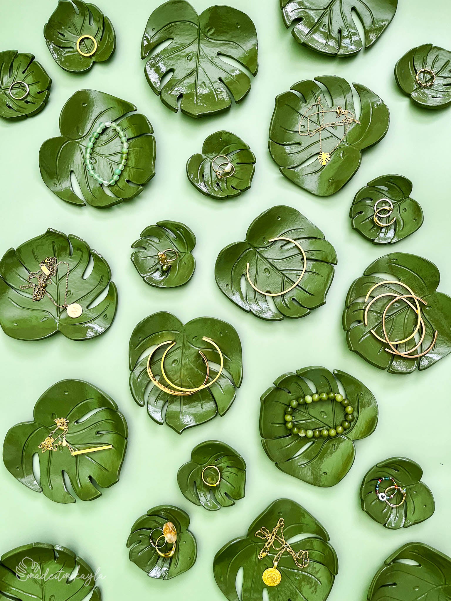 Monstera Leaf Jewelry Dishes | MadeItMikayla