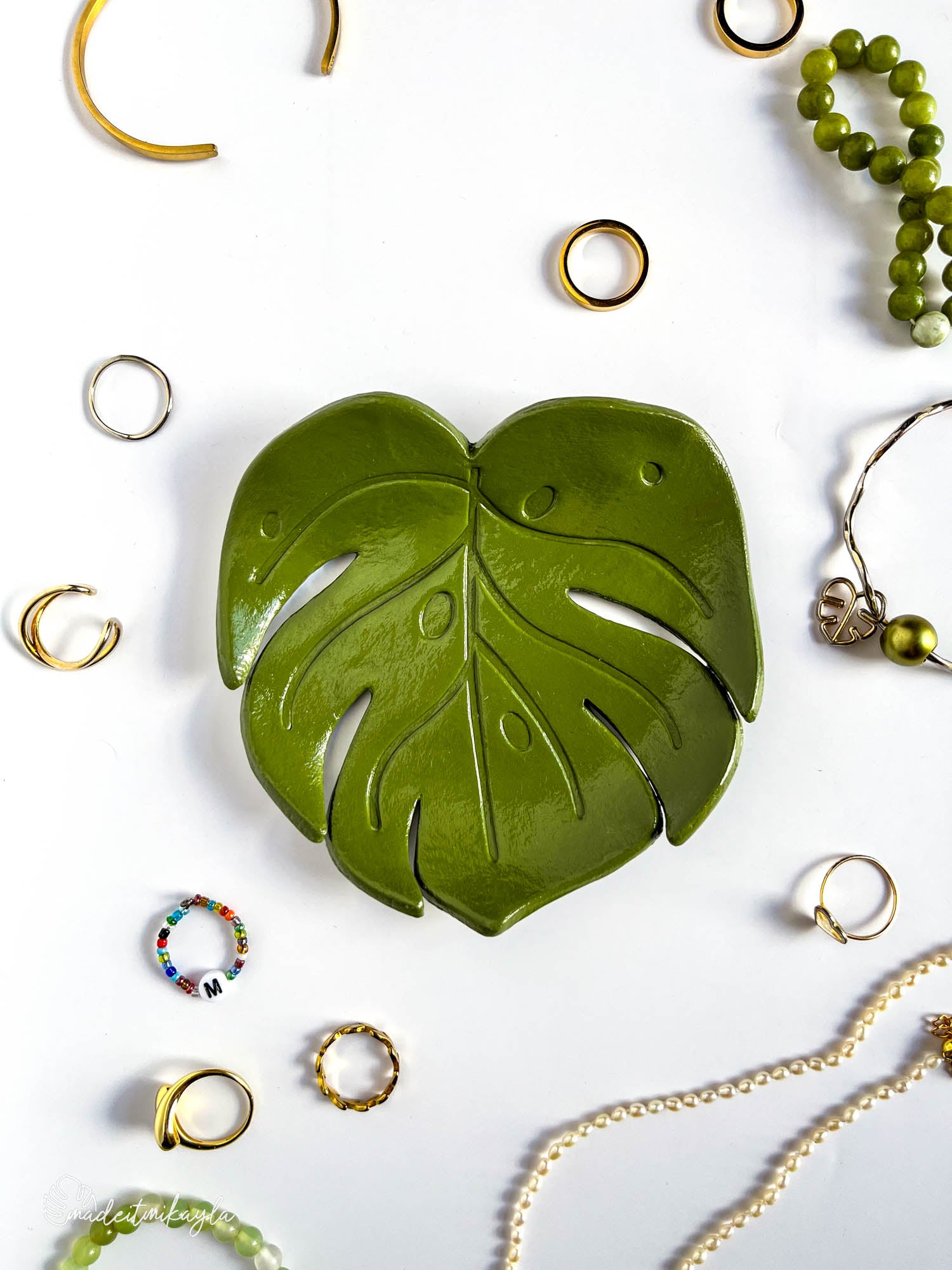 monstera jewelry Large Monstera Leaf Jewelry Dish/Trinket Tray