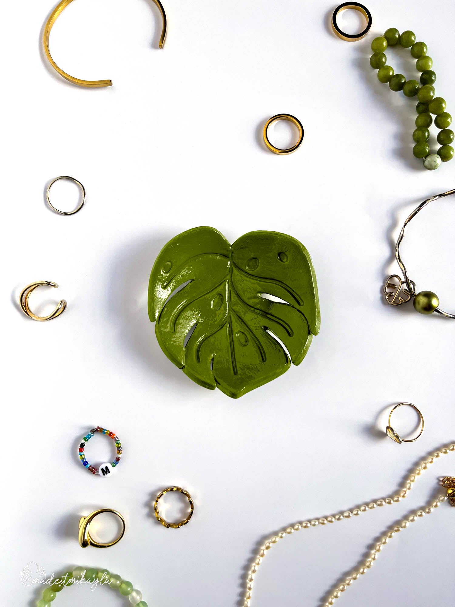 Mini Monstera Leaf Jewelry Dish/Trinket Tray | MadeItMikayla