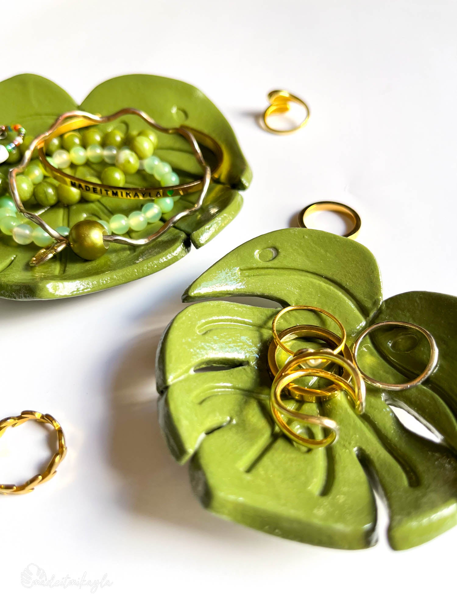 Monstera Leaf Jewelry Dish/Trinket Tray Side | MadeItMikayla