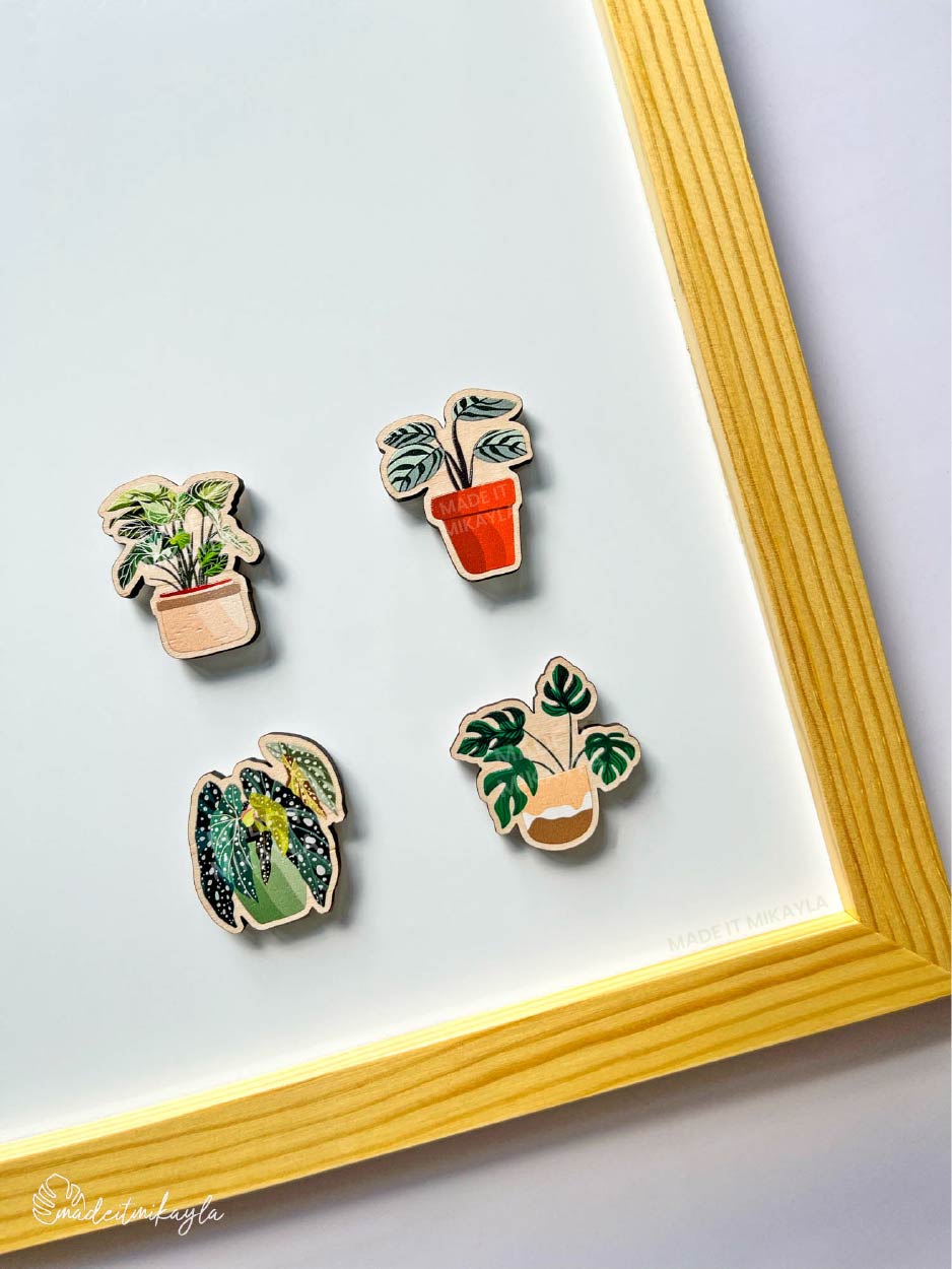 Potted Plants Wood Magnet Set | MadeItMikayla