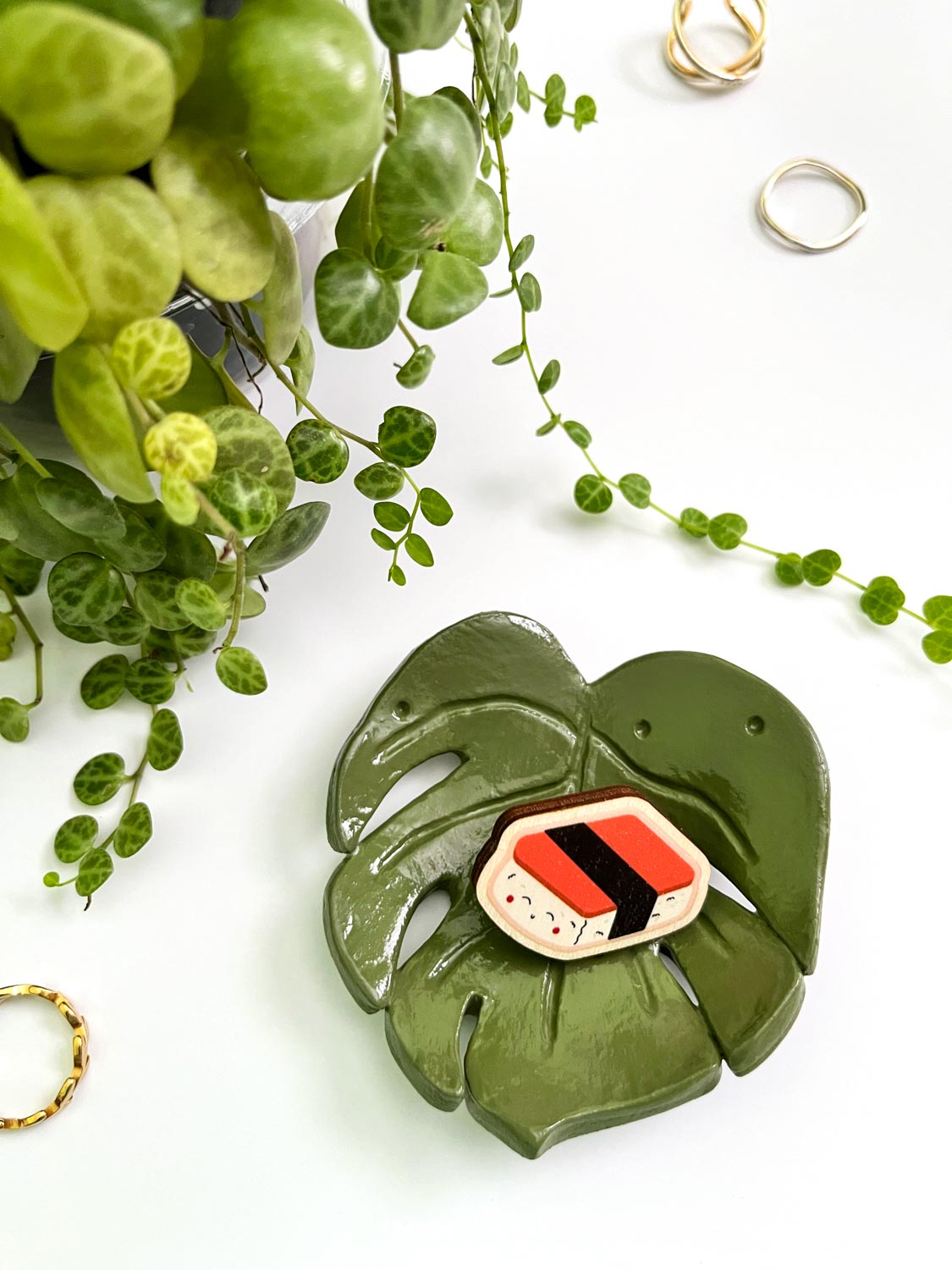 Spam Musubi Wooden Pin | MadeItMikayla