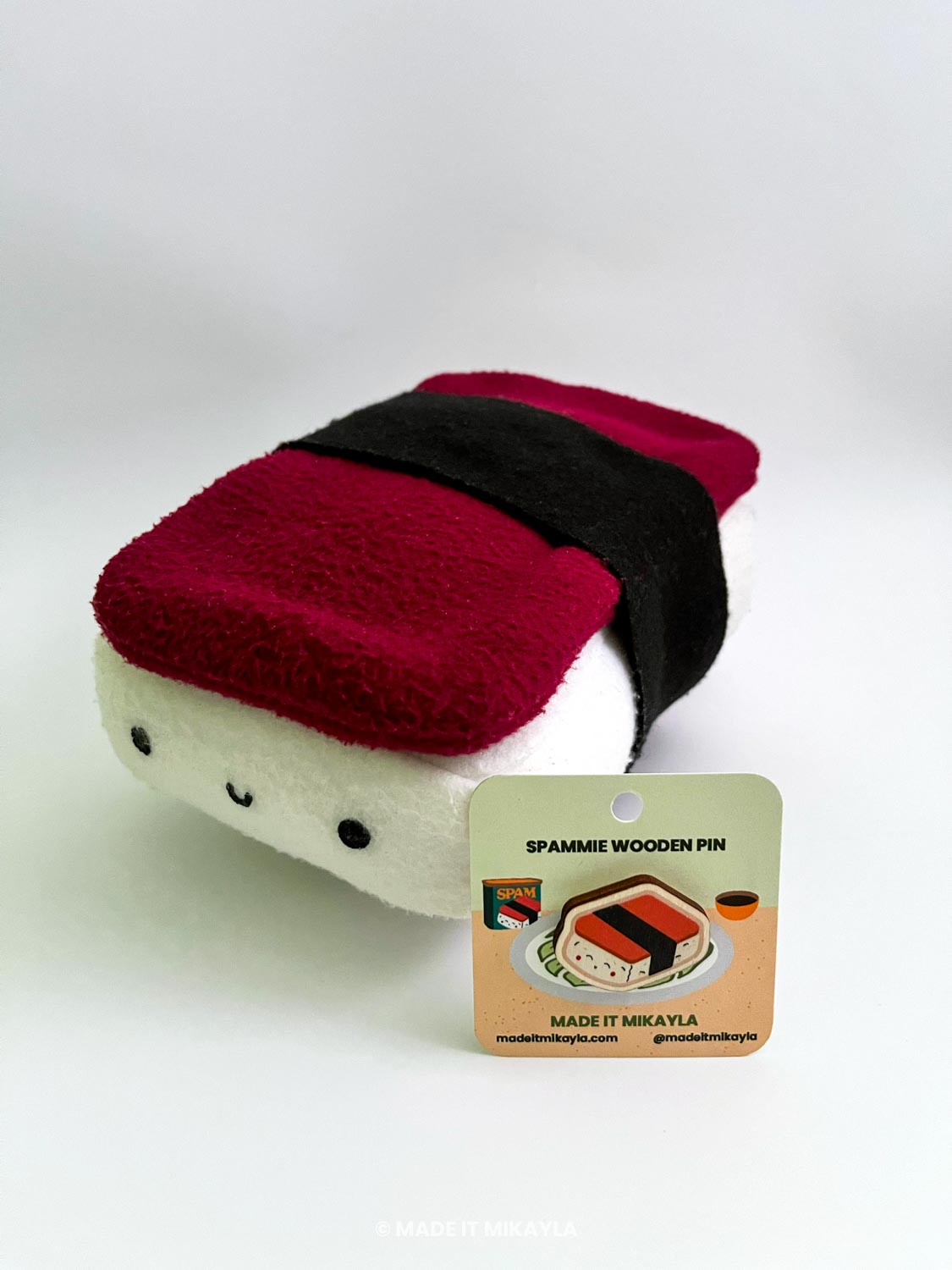 Spam Musubi Wooden Pin | MadeItMikayla