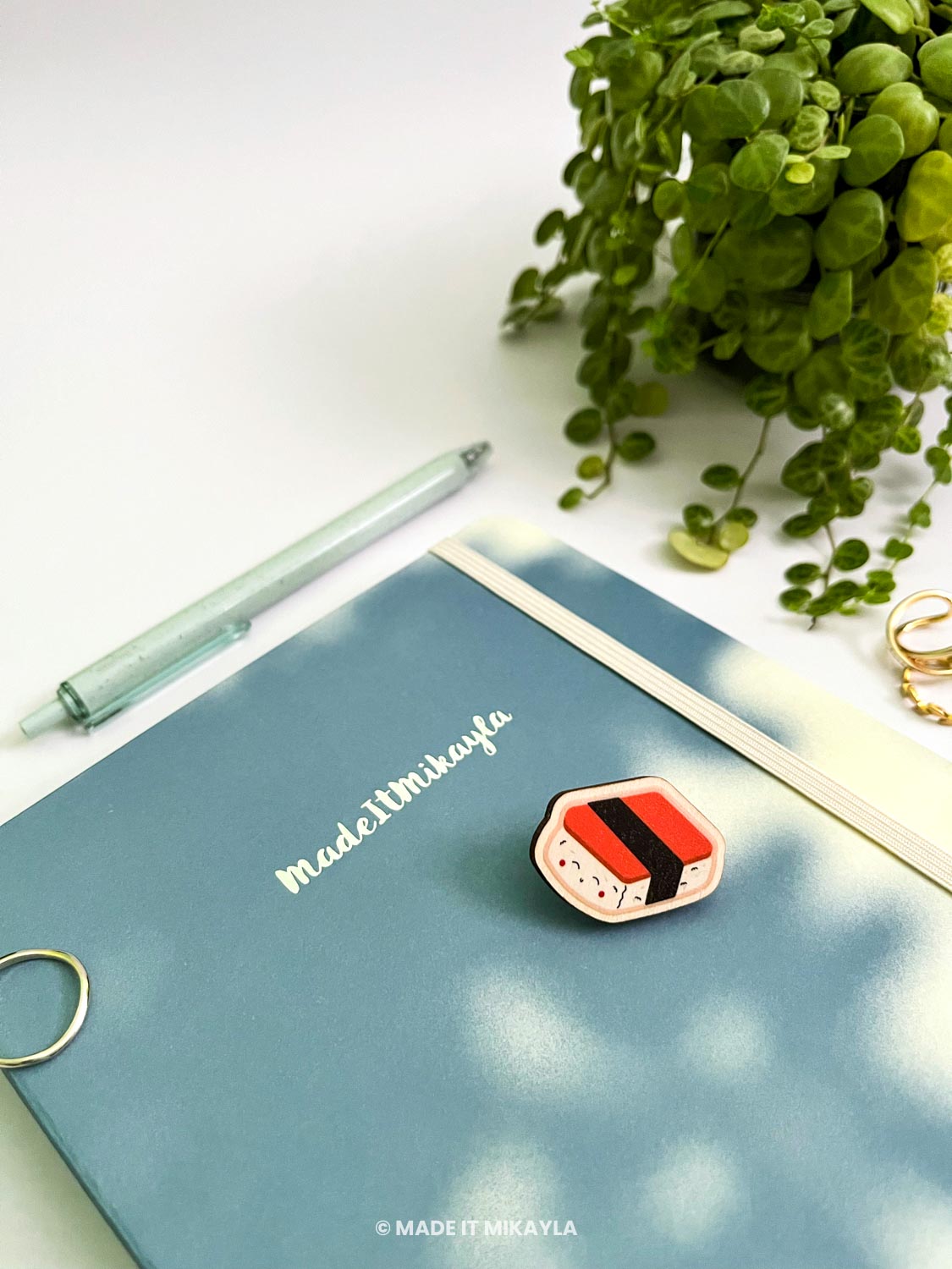 Spam Musubi Wooden Pin | MadeItMikayla