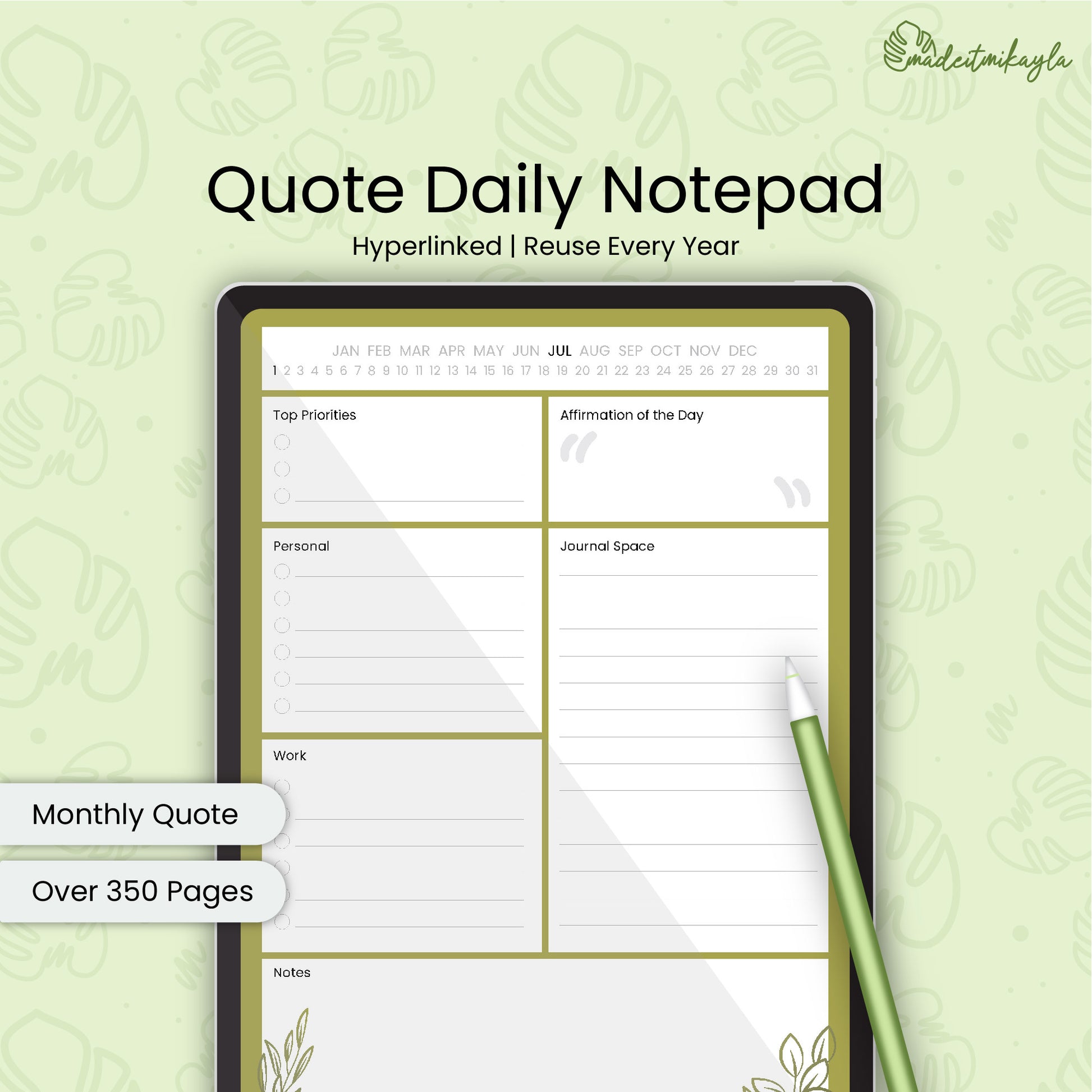 Quote Daily Digital Notepad | MadeItMikayla