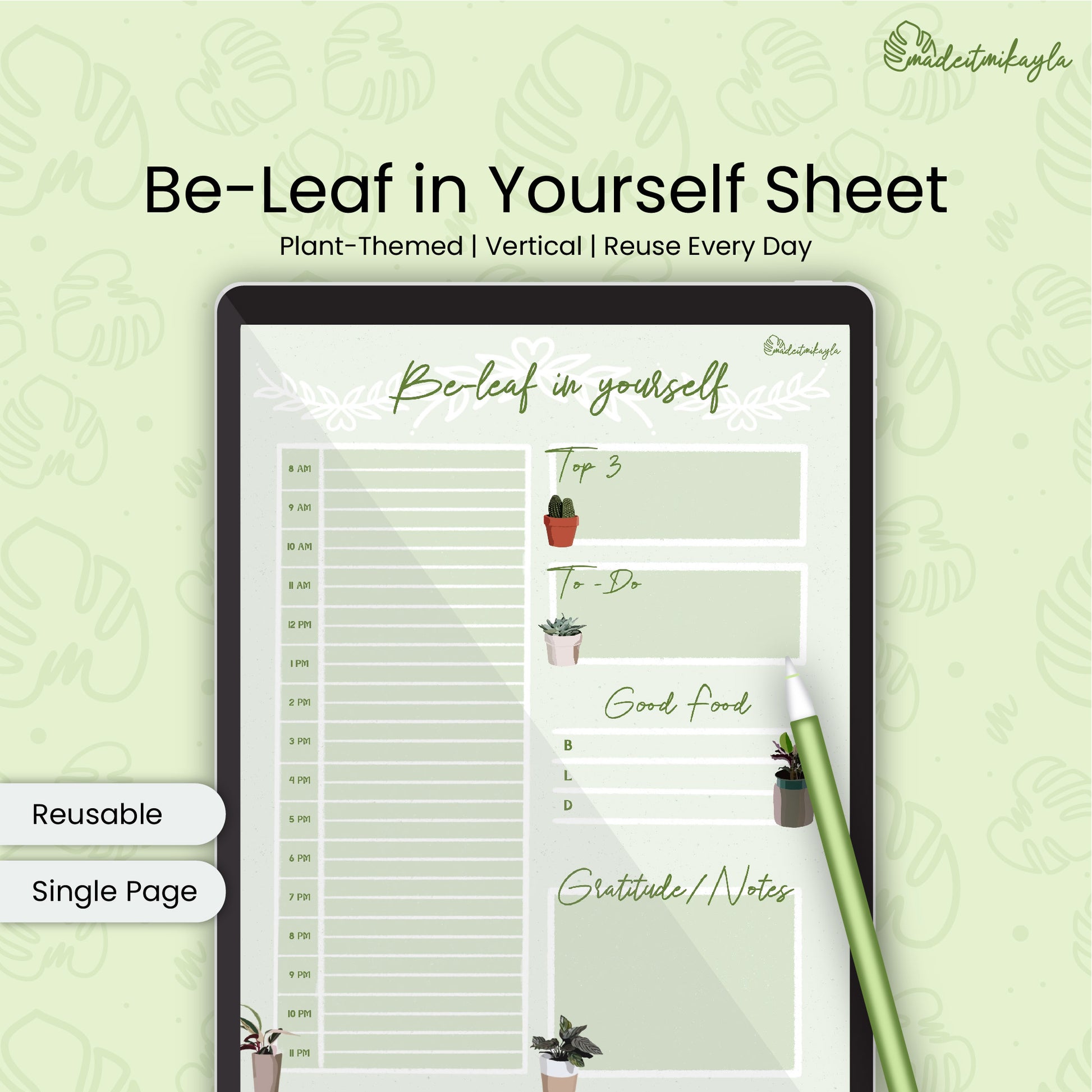 Be-Leaf In Yourself Digital Sheet | MadeItMikayla