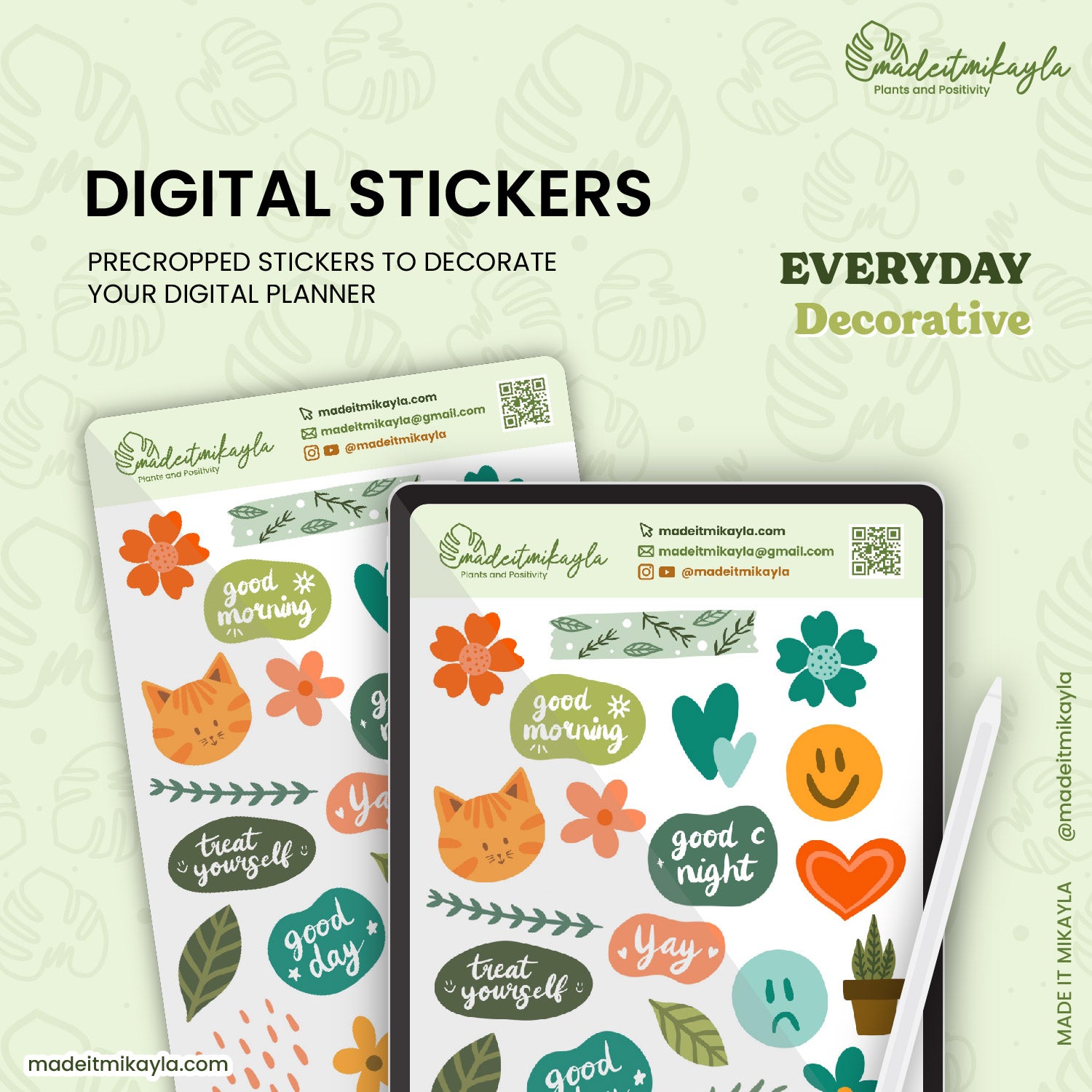 Everyday Decorative Digital Stickers | MadeItMikayla