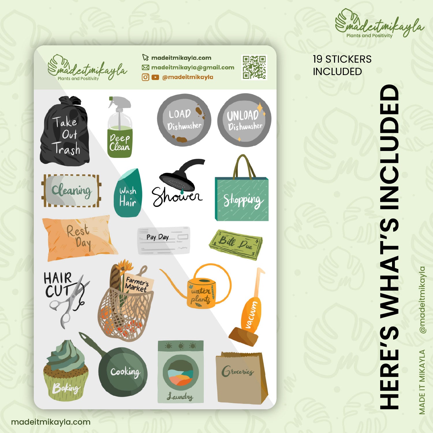 Everyday Chores Digital Stickers | MadeItMikayla