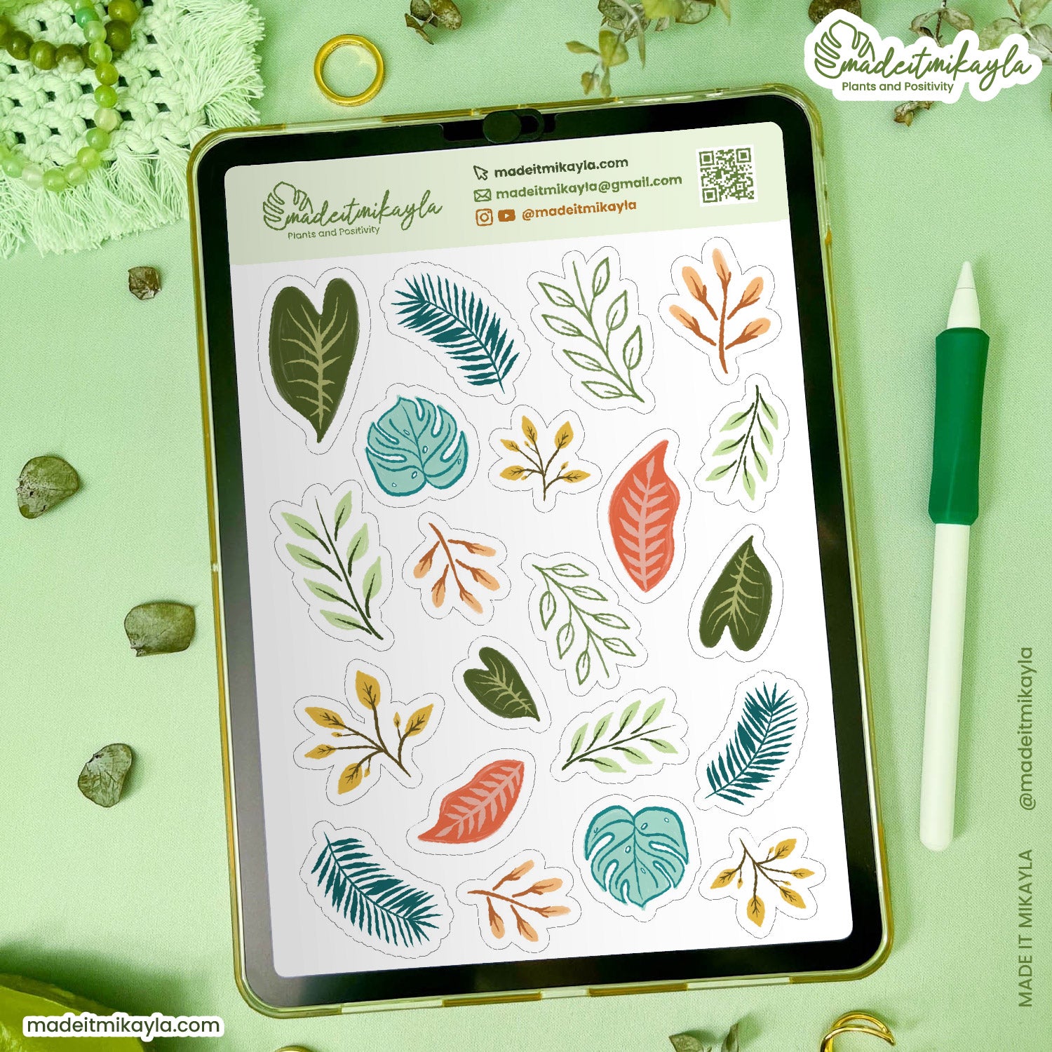 Colorful Tropical Digital Stickers | MadeItMikayla