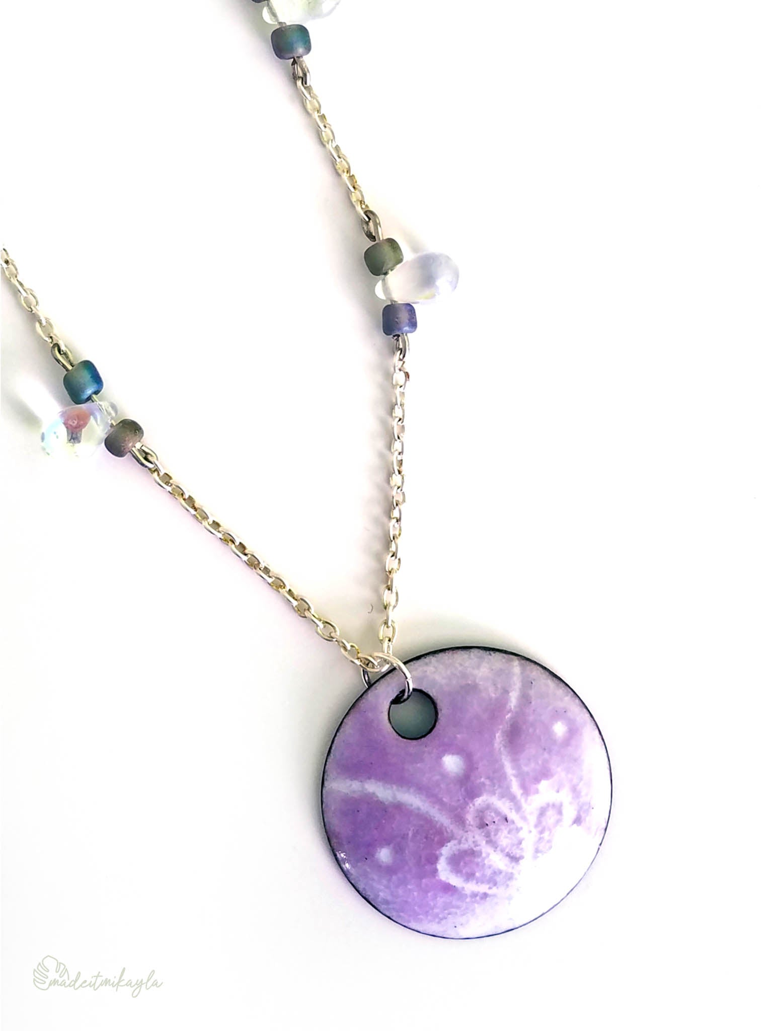 Purple Flower Enamel Necklace | MadeItMikayla