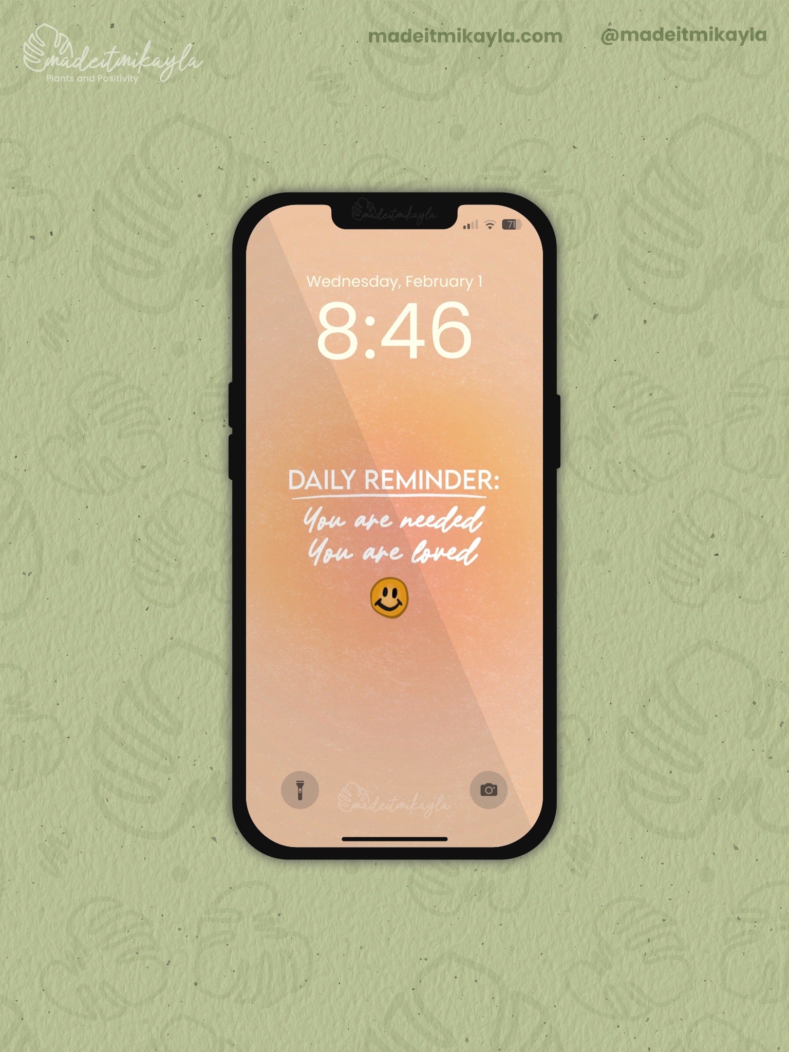 Daily Reminder Affirmation Phone Wallpaper | MadeItMikayla