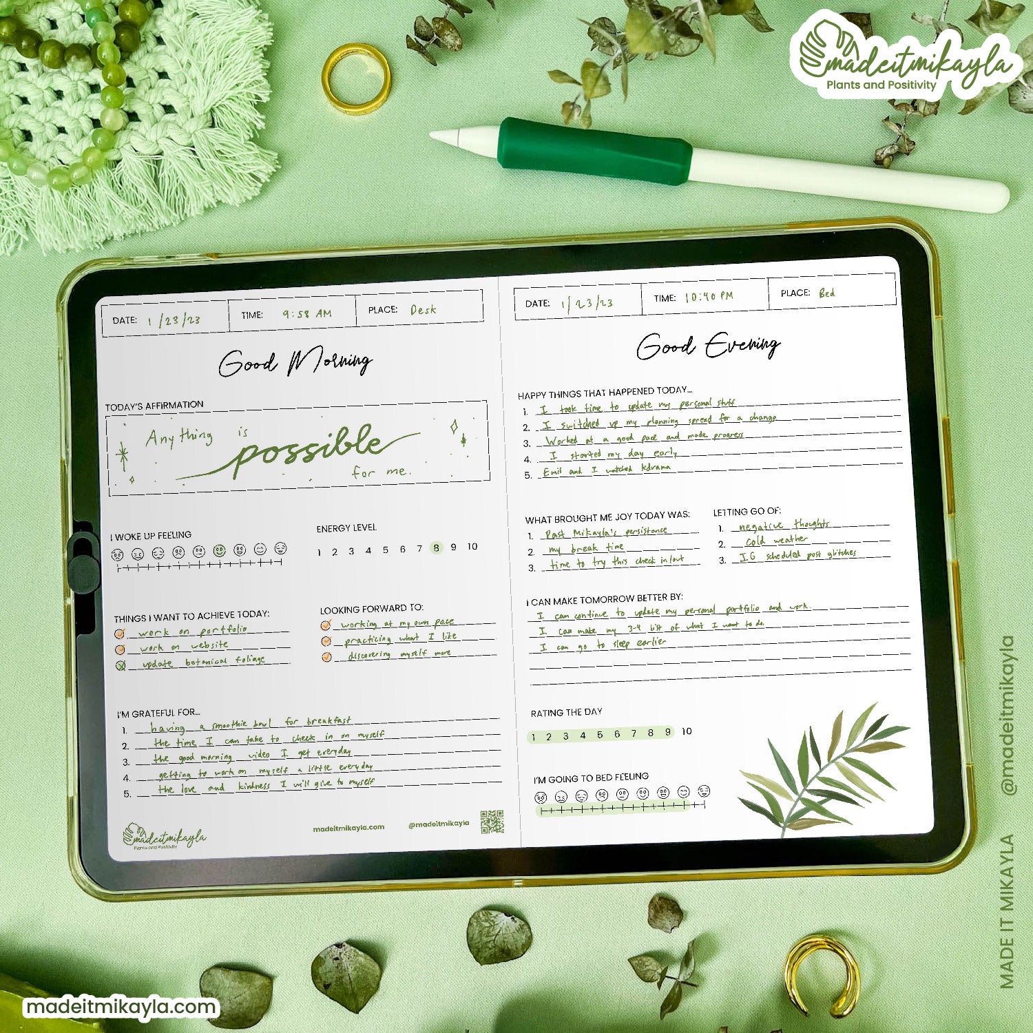 Daily Check In/Out Digital Sheet (Light Mode) | MadeItMikayla