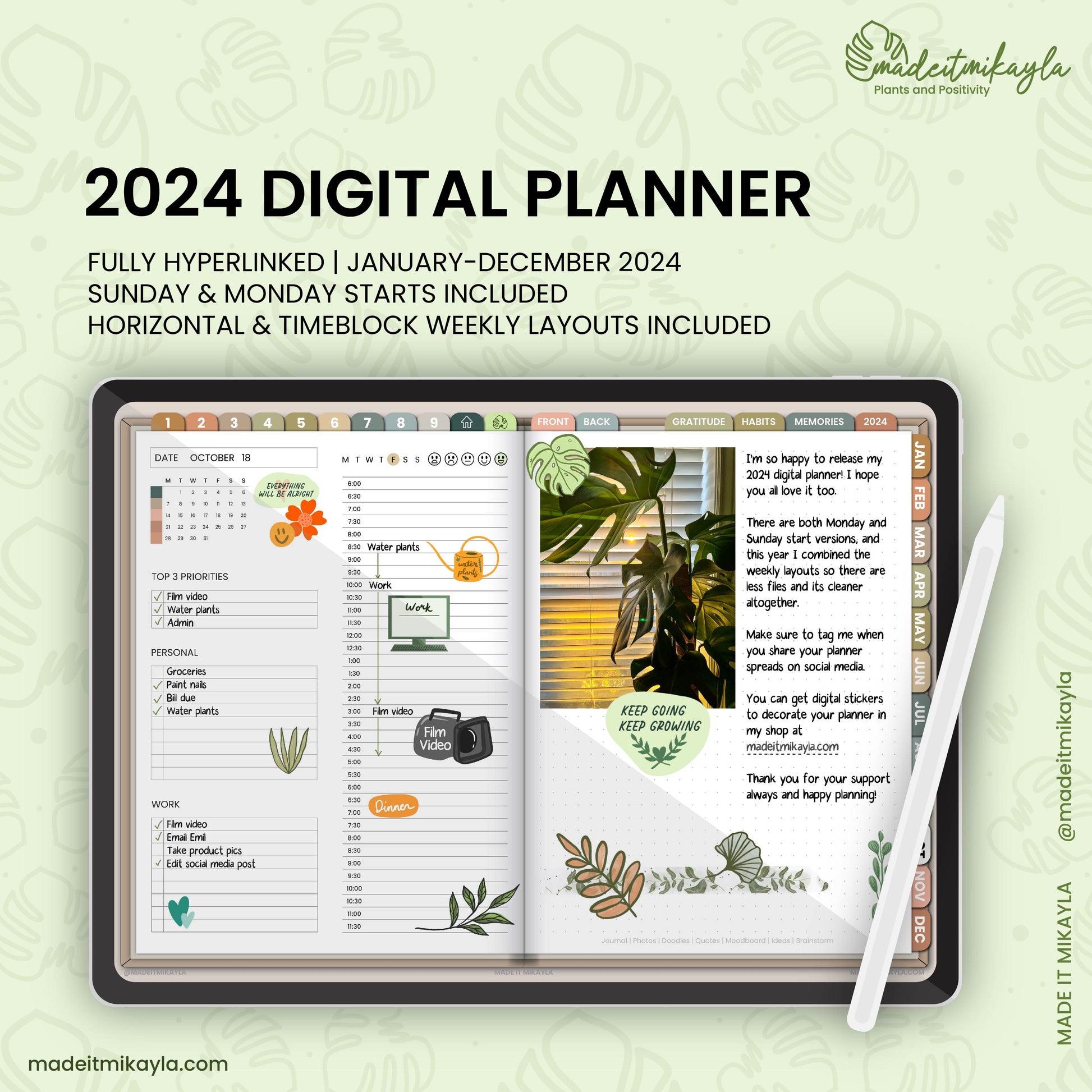 2024 Digital Planner | MadeItMikayla