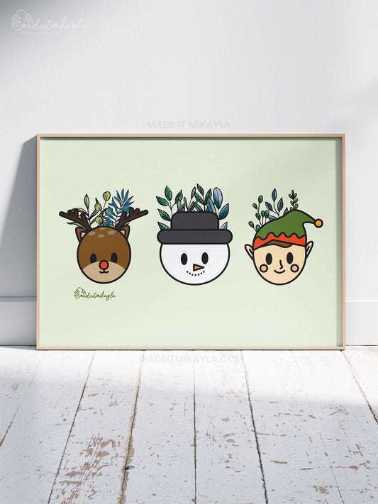 Christmas Trio Art Print | MadeItMikayla