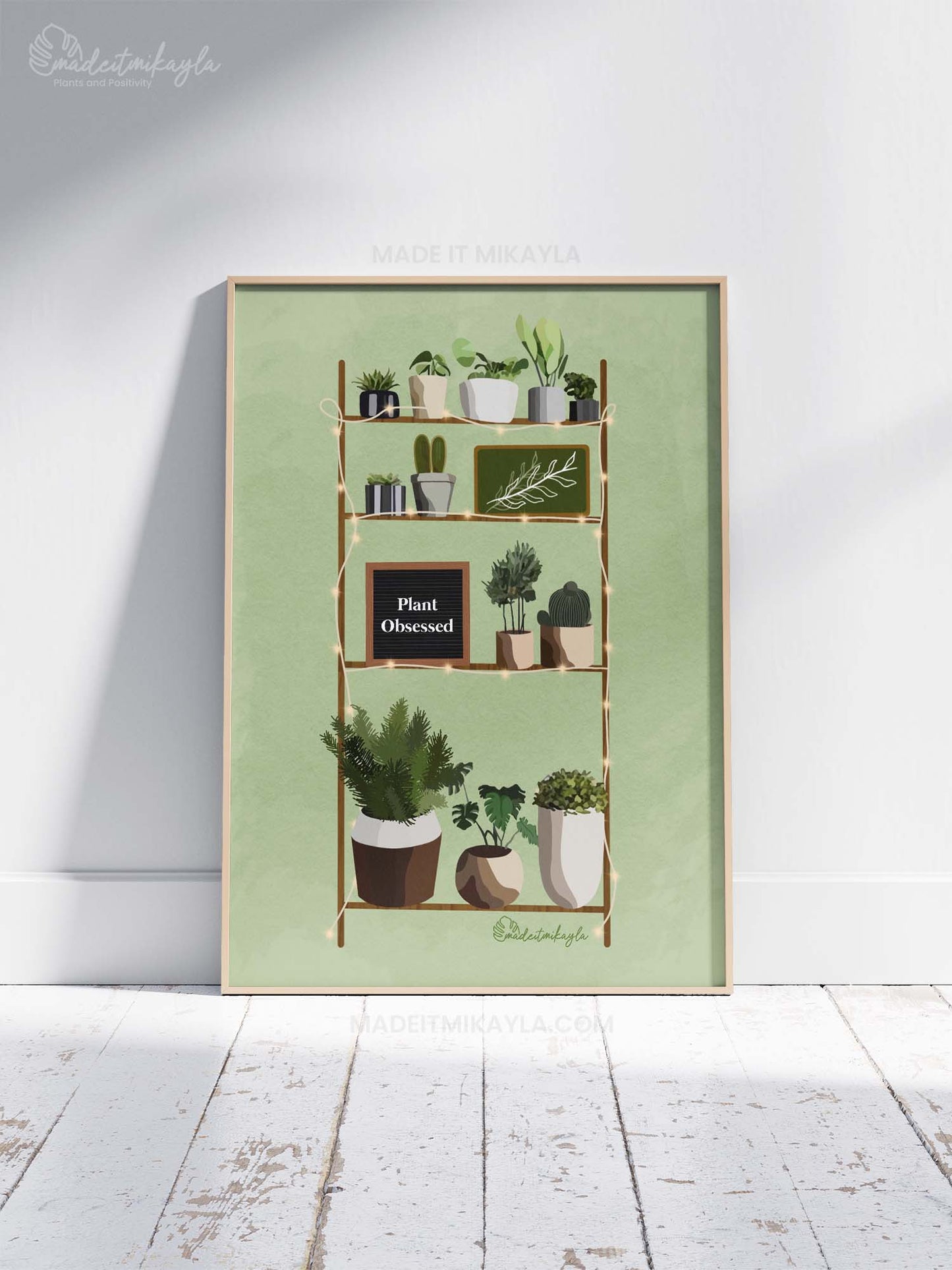 Plant Obsessed Plant Shelves Art Print | MadeItMikayla
