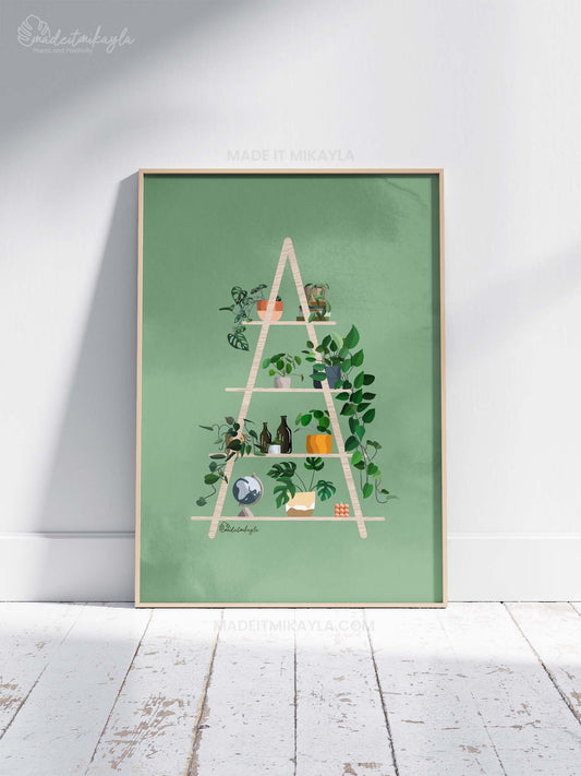 Planty Things Plant Shelves Art Print | MadeItMikayla