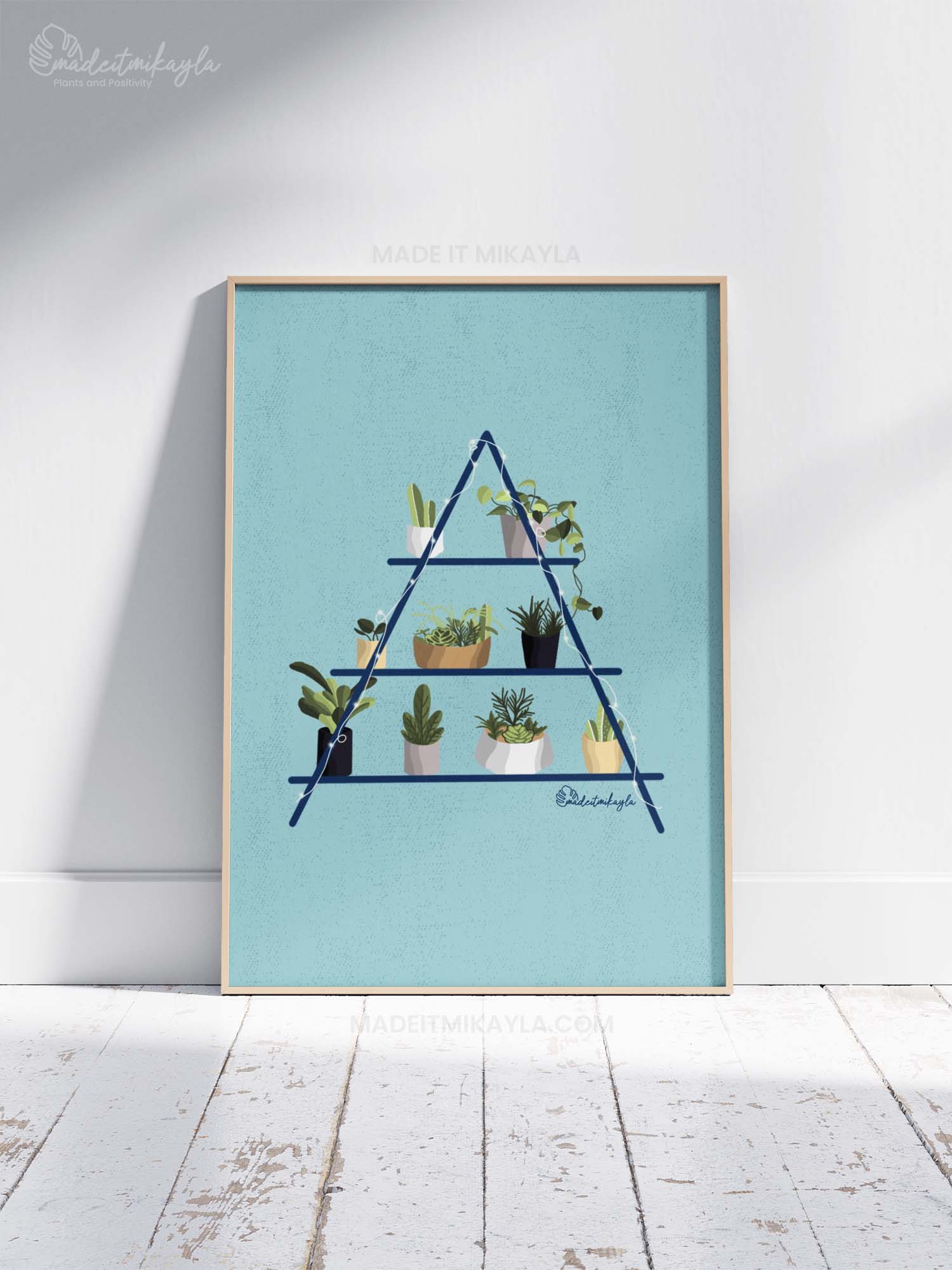Triangle Plant Shelves Art Print | MadeItMikayla