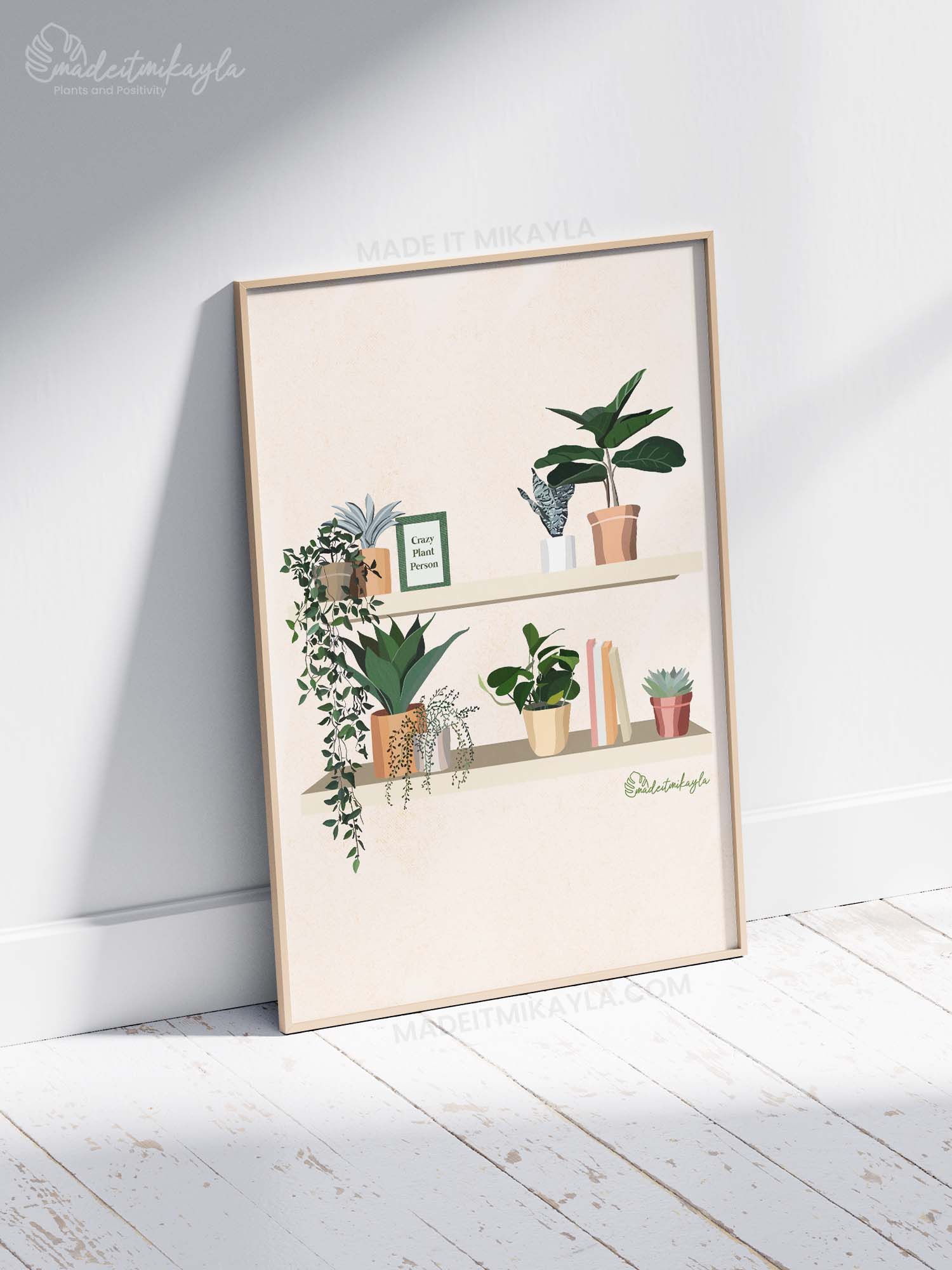 Crazy Plant Person Plant Shelves Art Print | MadeItMikayla