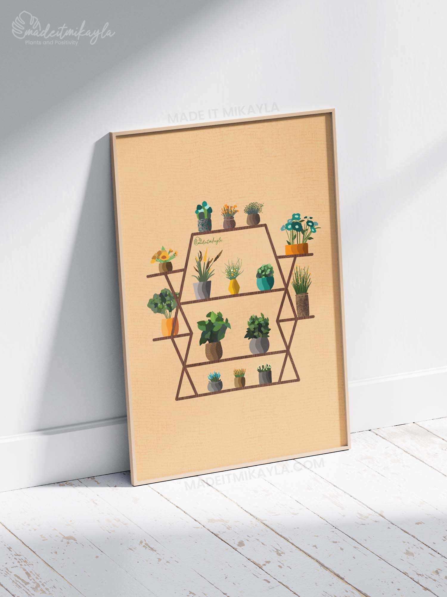 Geometric Plant Shelf Art Print | MadeItMikayla