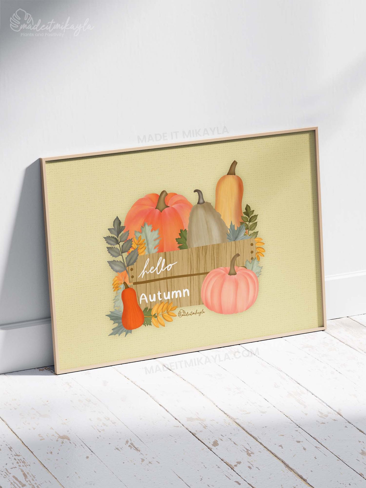 Hello Autumn Crate Art Print