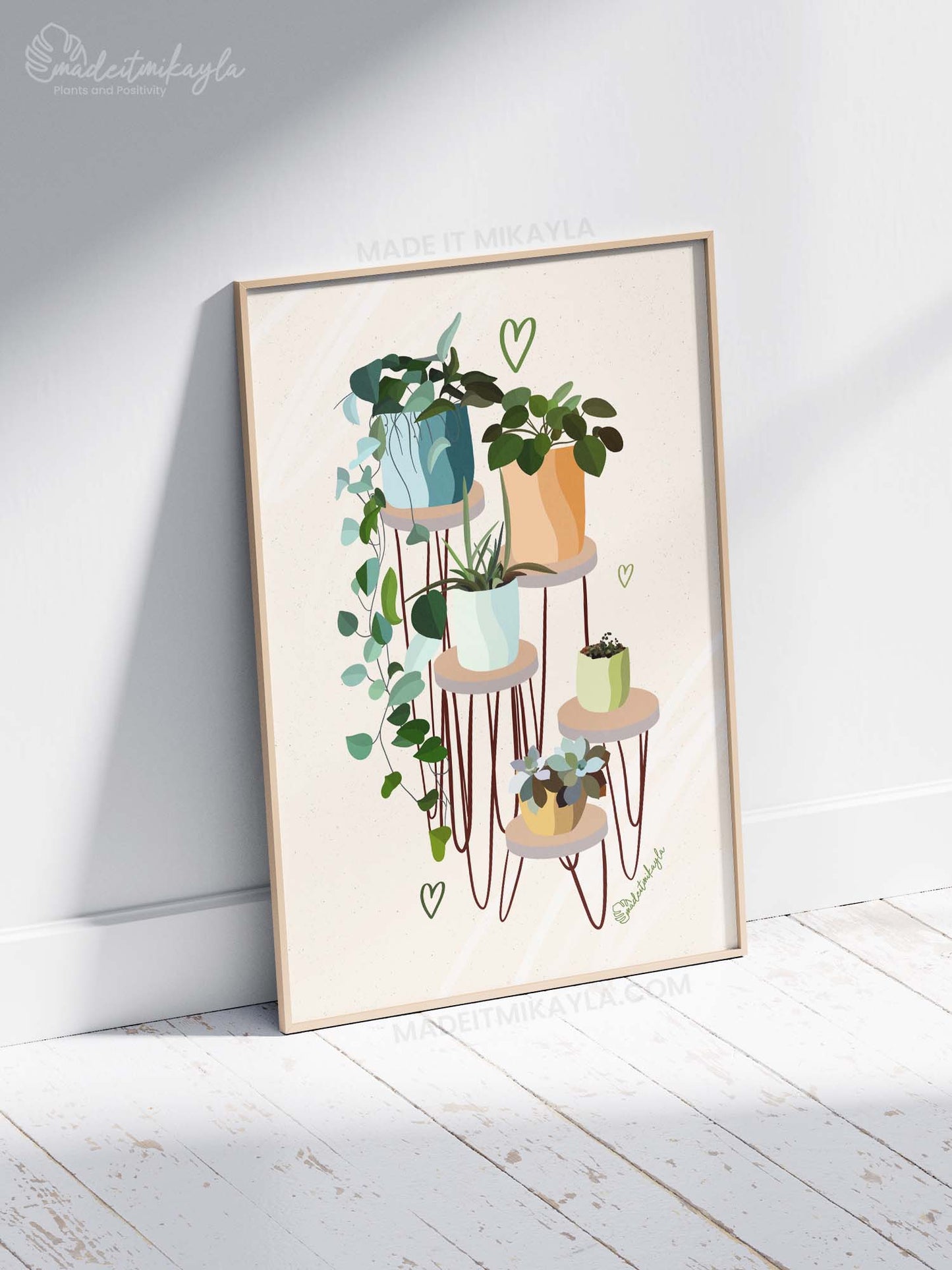 Plant Stools Plant Shelves Art Print | MadeItMikayla