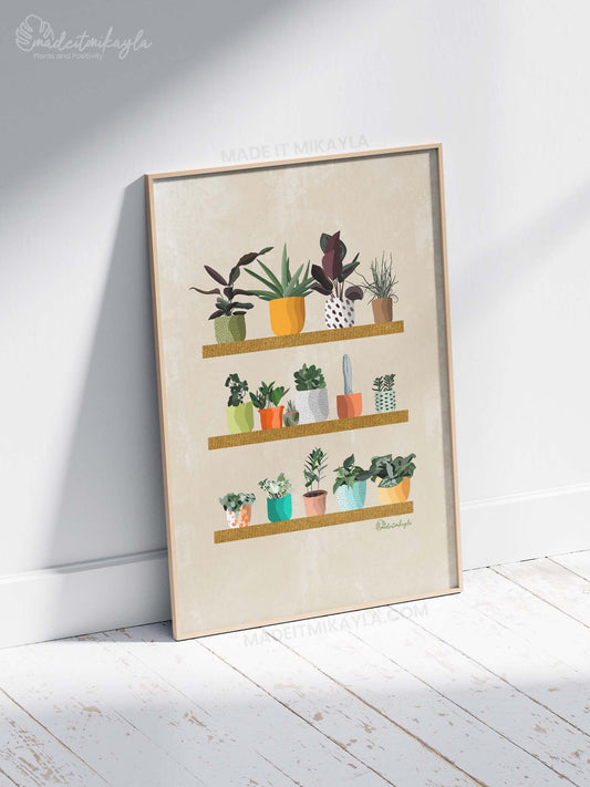 Plantiful Plant Shelves Art Print | MadeItMikayla