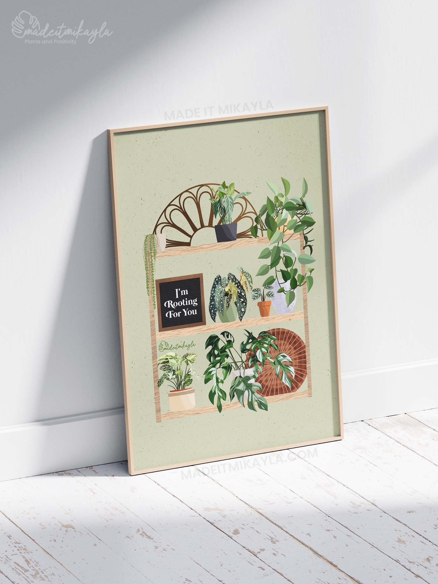 Rooting For You Plant Shelves Art Print | MadeItMikayla
