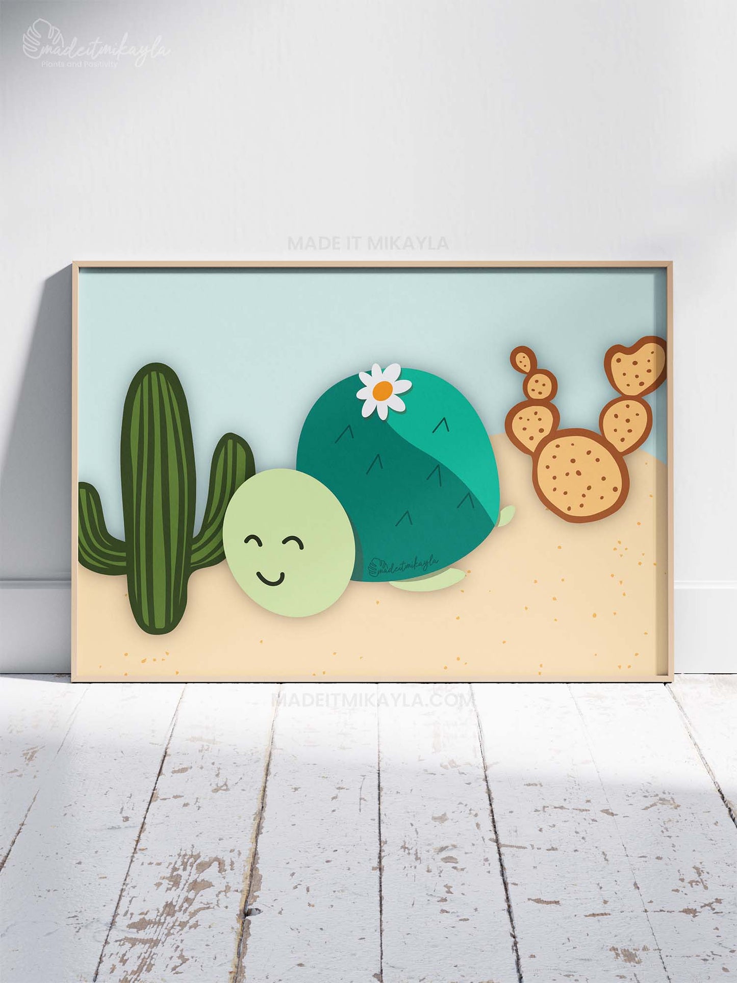 Cactus Turtle Art Print | MadeItMikayla