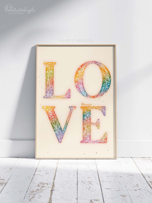 Floral LOVE Art Print | MadeItMikayla