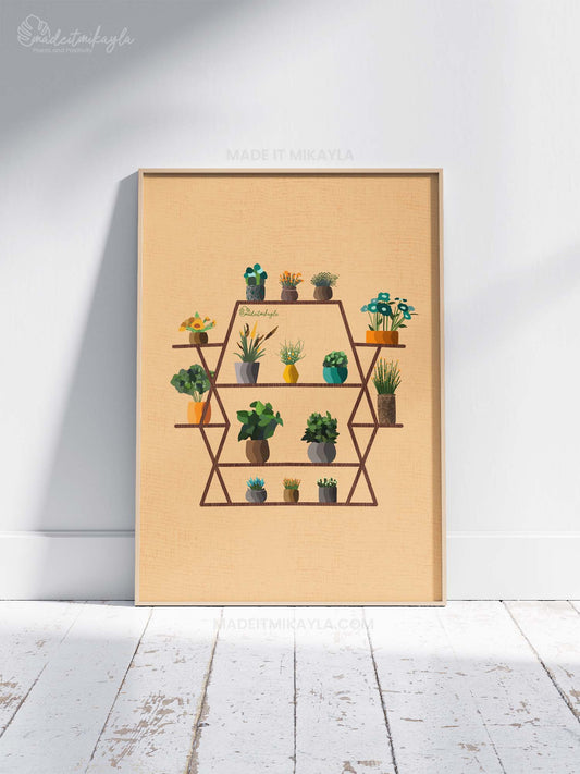 Geometric Plant Shelf Art Print | MadeItMikayla