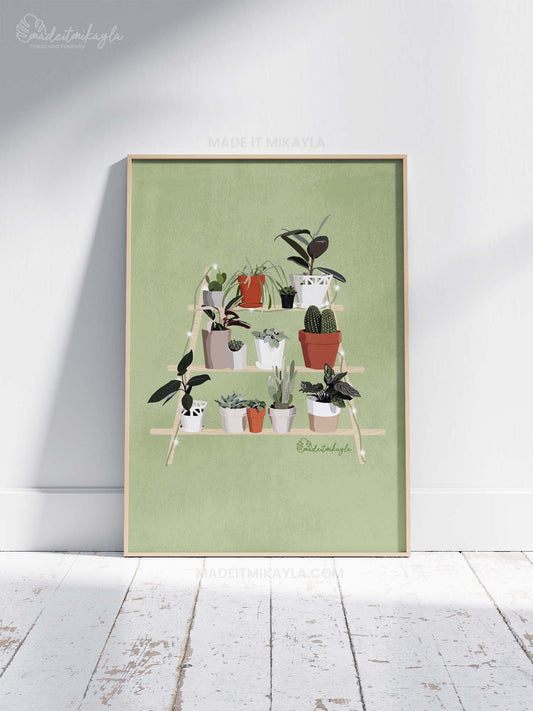 Ladder Plant Shelf Art Print | MadeItMikayla