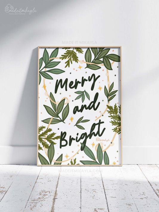 Merry And Bright Art Print | MadeItMikayla