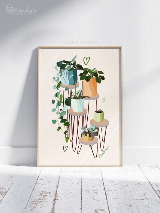 Plant Stools Plant Shelves Art Print | MadeItMikayla