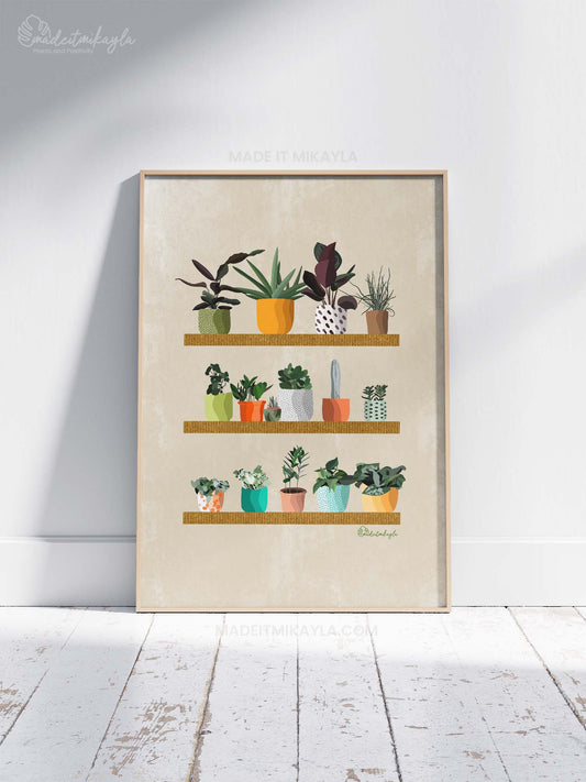 Plantiful Plant Shelves Art Print | MadeItMikayla