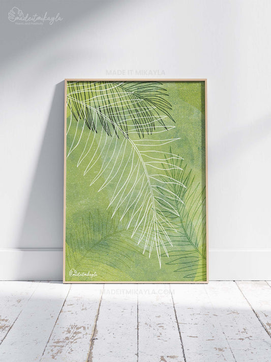 Tropical Leaves Art Print | MadeItMikayla