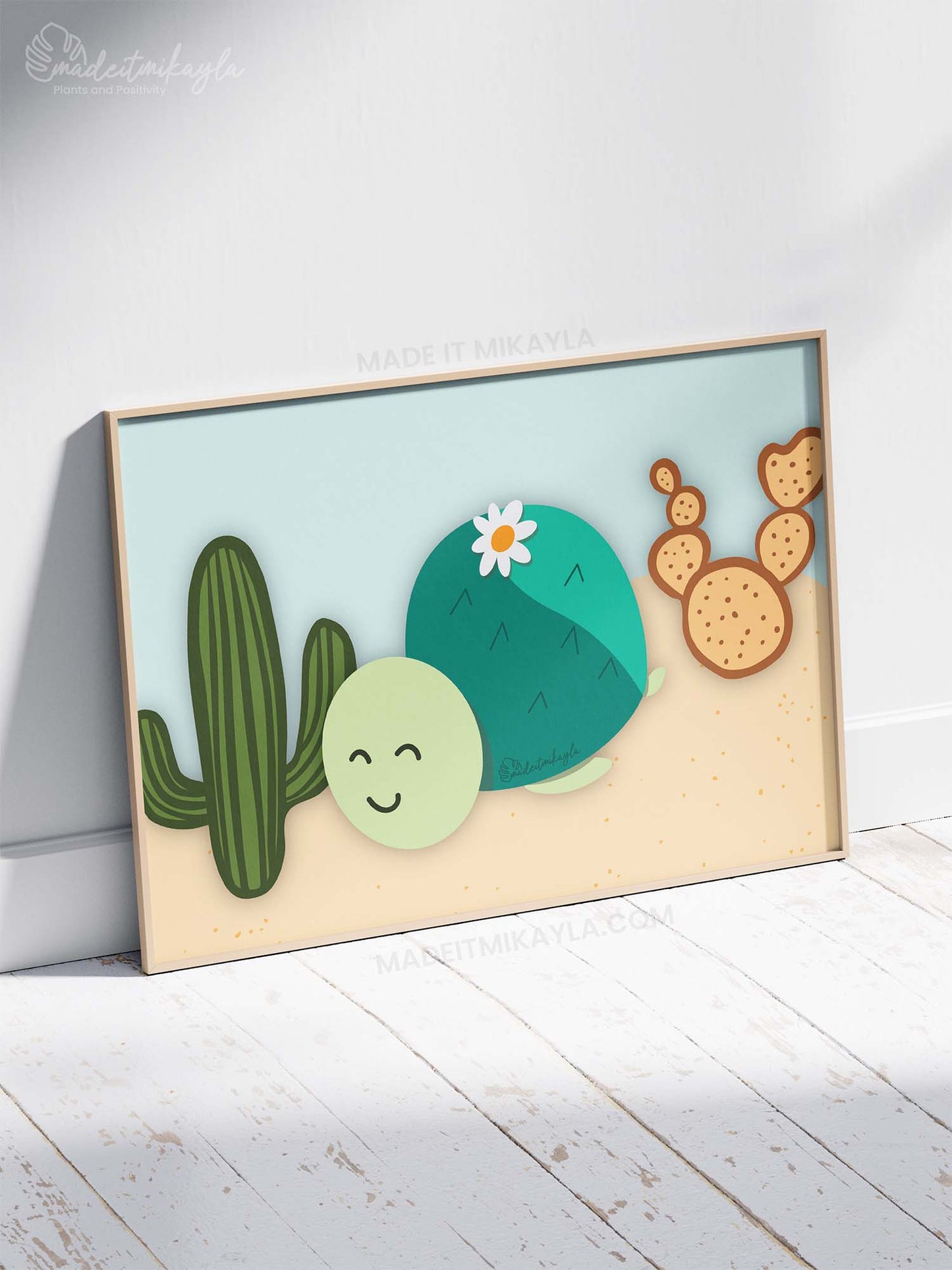 Cactus Turtle Art Print | MadeItMikayla