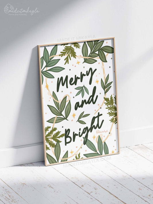 Merry And Bright Art Print | MadeItMikayla