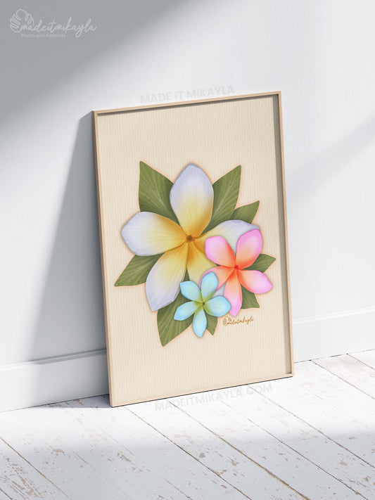 Plumeria Trio Art Print | MadeItMikayla