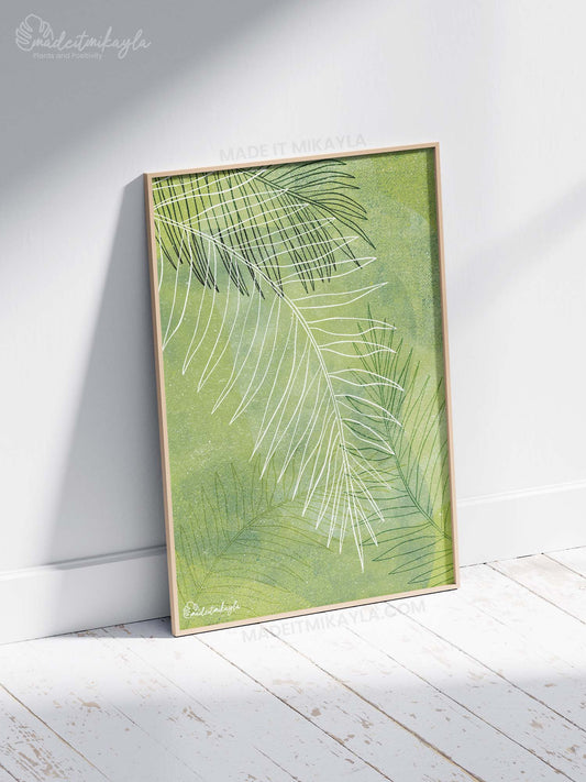 Tropical Leaves Art Print | MadeItMikayla