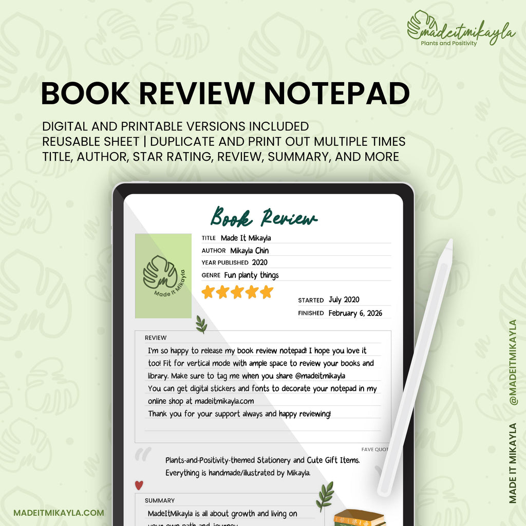 Book Review Sheet Set