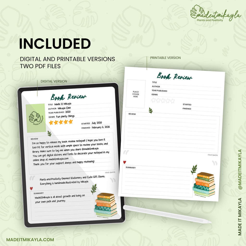 Book Review Sheet Set