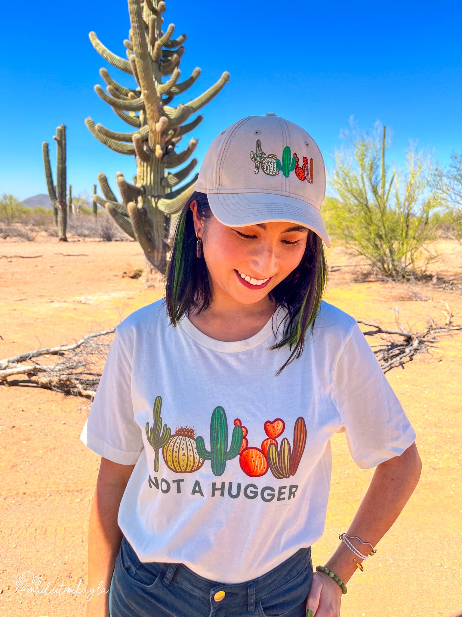 Not A Hugger Tee and Cap | MadeItMikayla