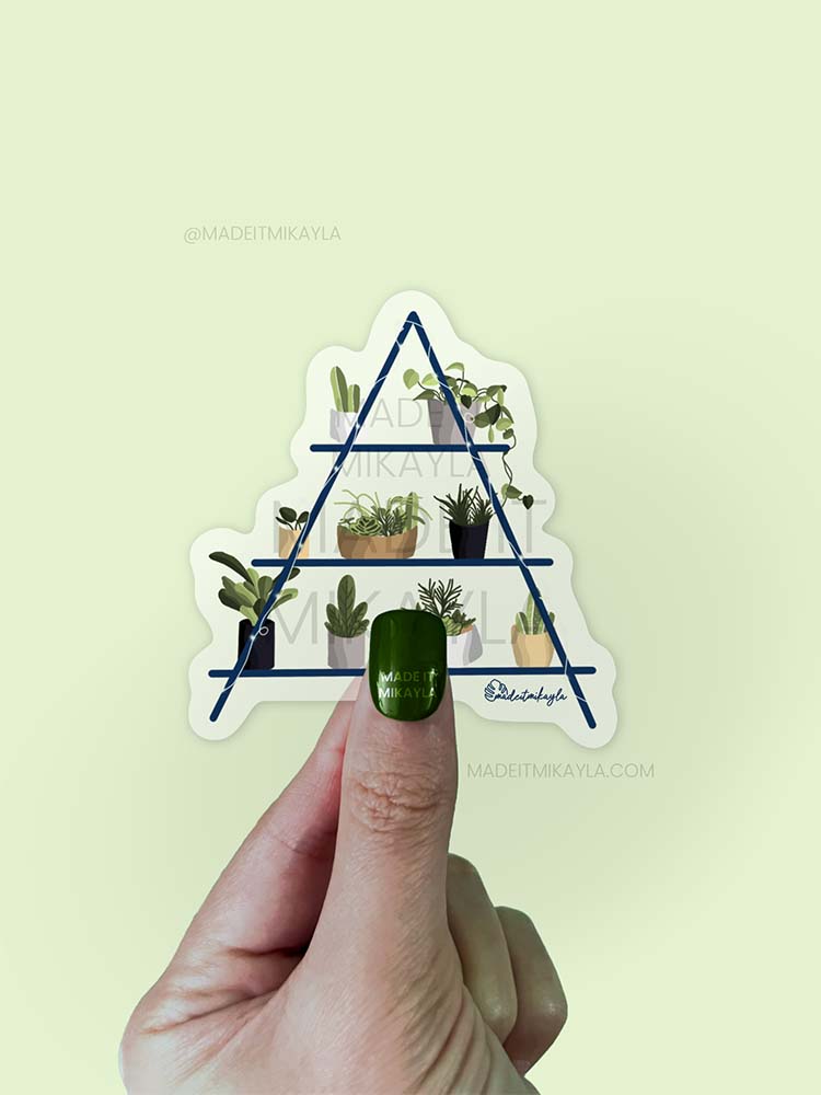 CLEAR Triangle Plant Shelf Sticker | MadeItMikayla