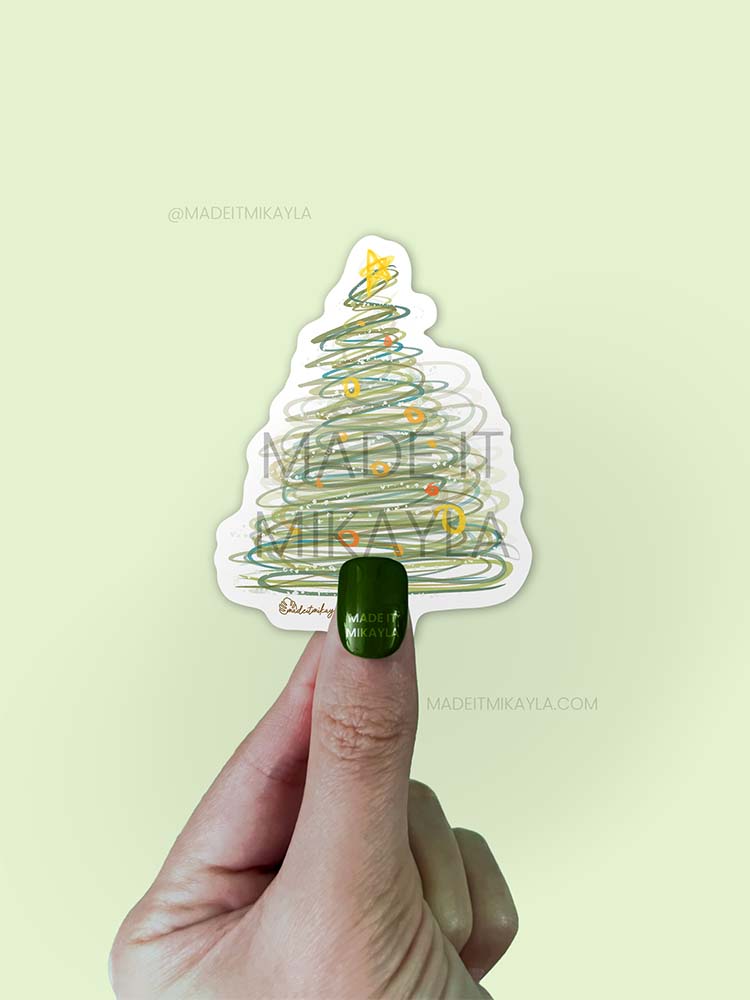 Christmas Tree Scribble Sticker | MadeItMikayla