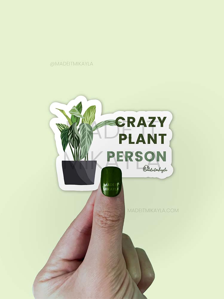 Crazy Plant Person Sticker | MadeItMikayla