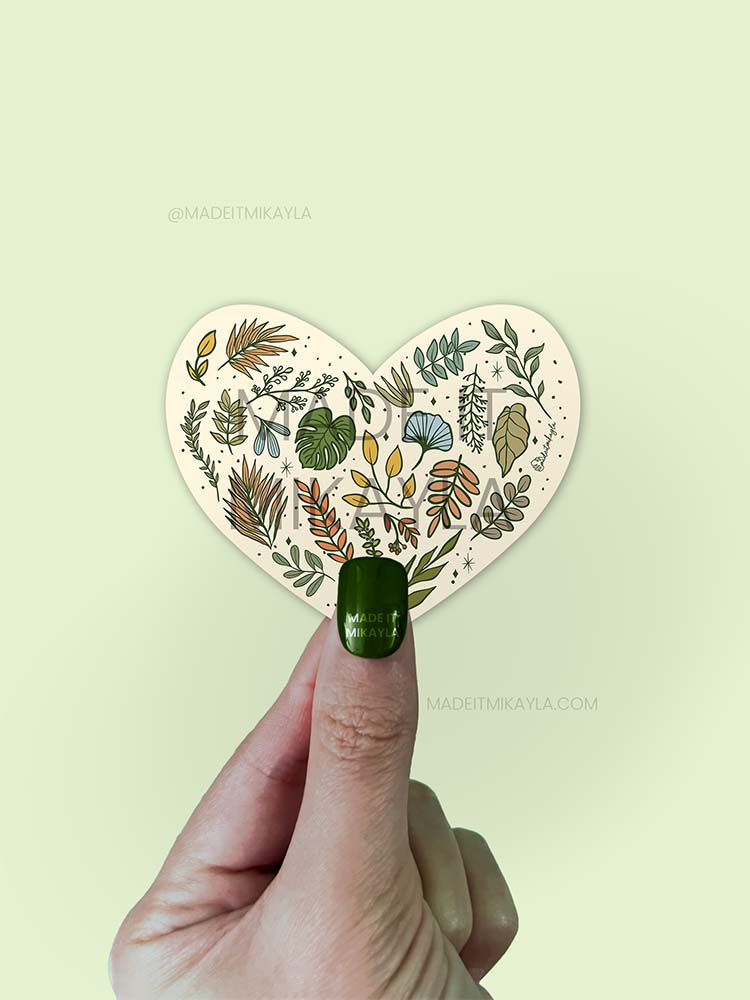 Foliage Heart Sticker | MadeItMikayla