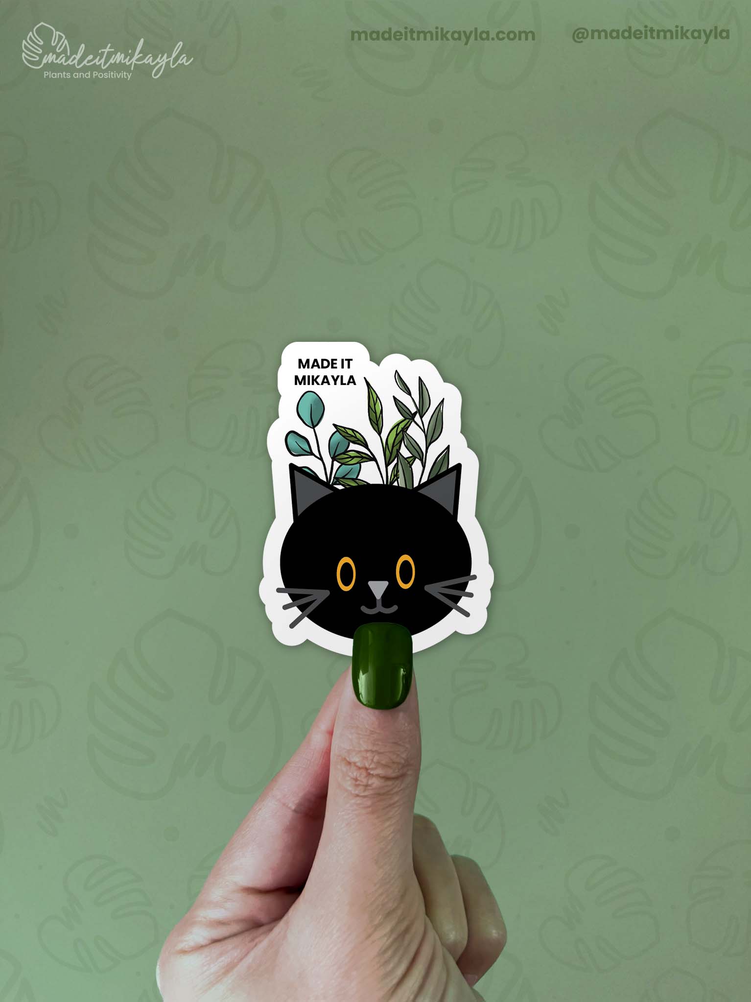 Halloween Trio Black Cat Sticker | MadeItMikayla