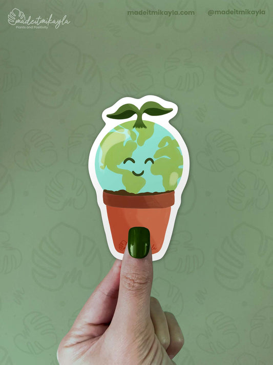 Planet Plant Sticker | MadeItMikayla