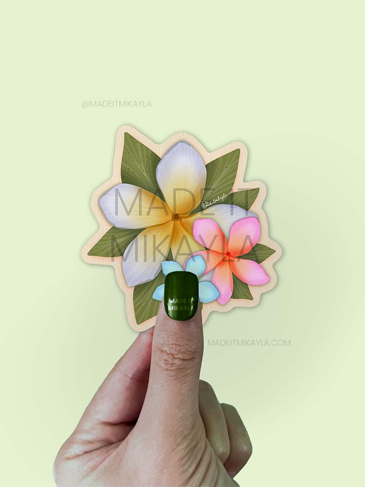 Plumeria Trio Sticker | MadeItMikayla